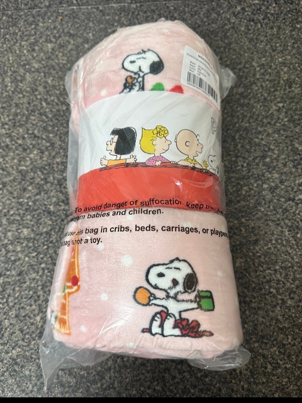 Peanuts Snoopy VelvetLoft Plush Throw Blanket By Berkshire 60"x70" Holiday